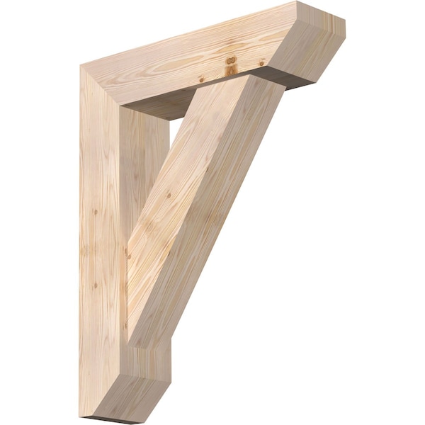 Ekena Millwork Traditional Slat Smooth Bracket w/ Offset Brace, Douglas Fir, 7 1/2"W x 28"D x 36"H BKT0806X28X36TRA06SDF - main